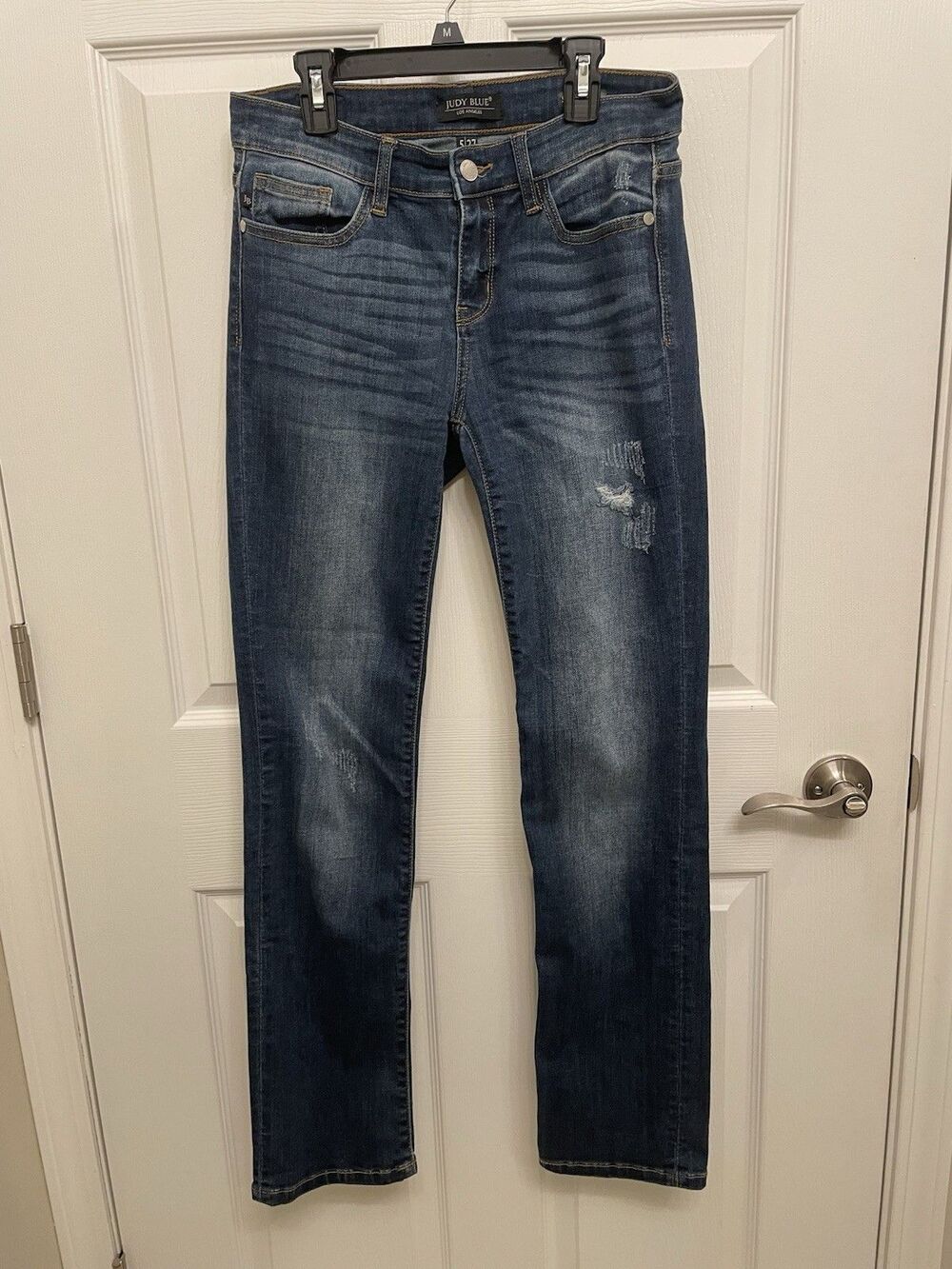 Judy Blue Straight Fit Distressed Dark Wash Jeans Size 5/27 JB8277DK
